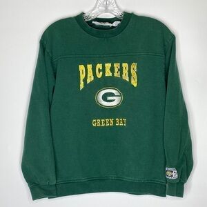 Vintage Might Mac Sports Green Bay Packers Green Sweatshirt Size XL/20 Boys